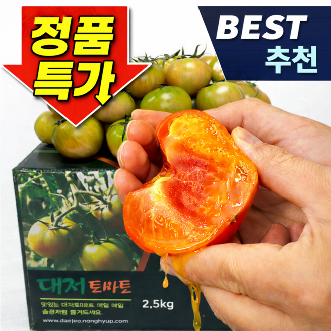 [정품특가] 특품 대저토마토 짭짤이 농장직송, 1박스, (로얄 2L-L) 2.5kg