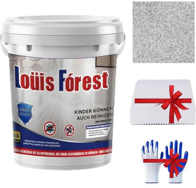 루이 포레스트 바닥 페인트 방수 수성 에폭시 고광택 대리석 효과 스크레이퍼가 있는 페인트 녹색, white gray, 1개