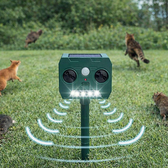 은비가 고양이퇴치기 태양광 LED 초음파 동물 퇴치기