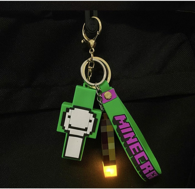 마인크래프트 피규어+7색 변색 충전식 횃불 (2종 세트), 1세트, 2세대-A