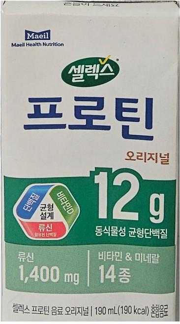셀렉스 프로틴 오리지널, 190ml, 2개