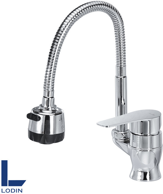 로딘 국산 싱크대수전 원홀 코브라 거위목 씽크대 수도꼭지 교체 주방수전 ODIN-107, 1개