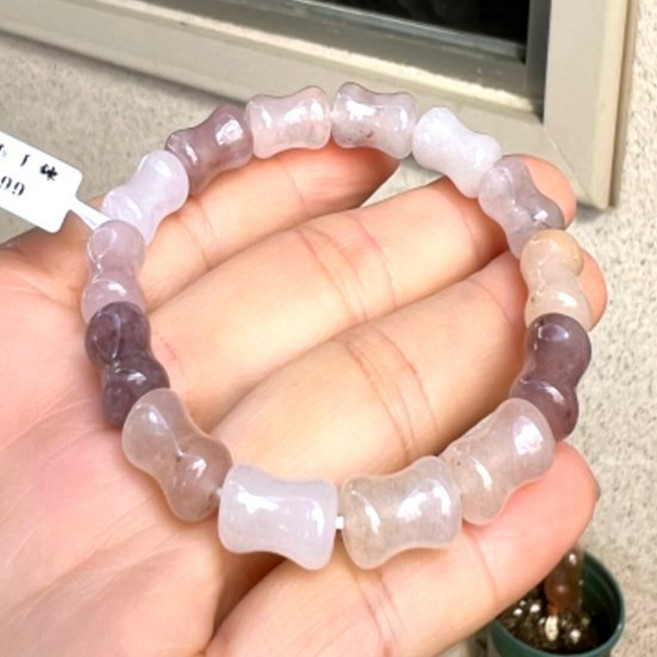 亮晶晶金絲玉紫羅蘭竹節手鍊 雅緻設計 女生手圍