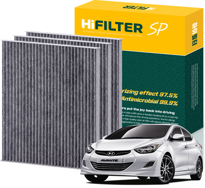 하이필터 현대 자동차 아반떼 활성탄 에어컨필터, 3개, 아반떼 MD HI-E005