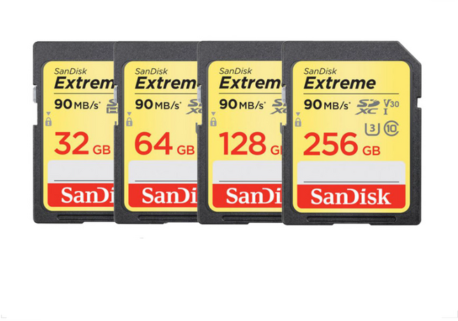 샌디스크 익스트림 SD 메모리카드 CLASS10 SDHC SDXC 4K UHD X-ray 방지 디카 카메라 네비게이션 노트북 32GB 64GB 128GB 256GB 정품