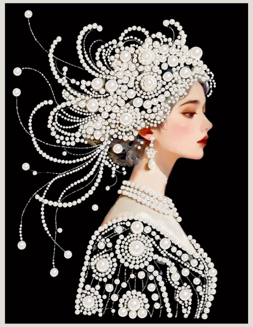 온메이드 DIY 명화 진주드로잉 그림그리기 보석십자수 세트 MD-230, 1개, 08 은빛 공주