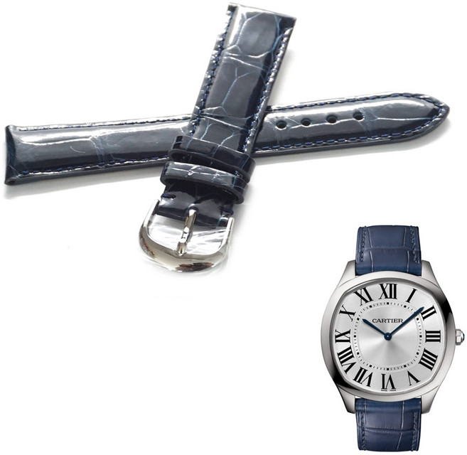 까르띠에시계 호환 명품스트랩 악어가죽시계줄 교체 AG003 네이비 앨리게이터 18mm 20mm 22mm