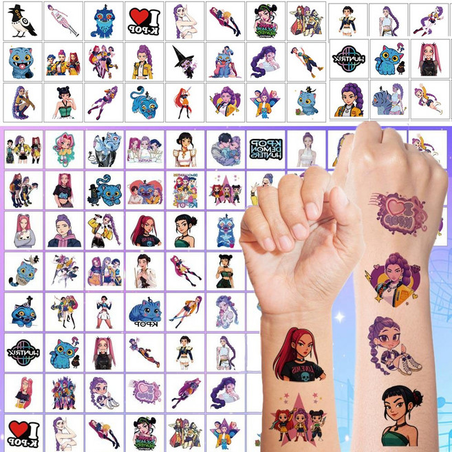 케이팝 데몬 헌터스 타투스티커 파티 헌트릭스 더피 예쁜 반영 구방수 타투 스티커 982364-289072, 1개