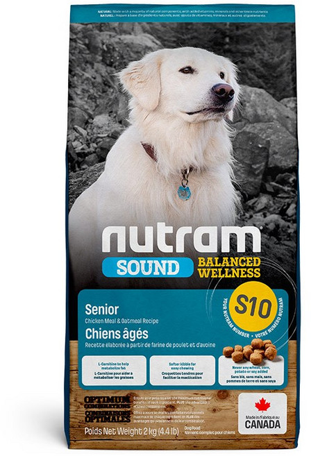 Nutram 紐頓 S10 老犬雞肉燕麥犬糧 2kg 小包裝 無穀配方狗飼料, 1個, S10老犬-雞肉+燕麥2kg,超取限4公斤