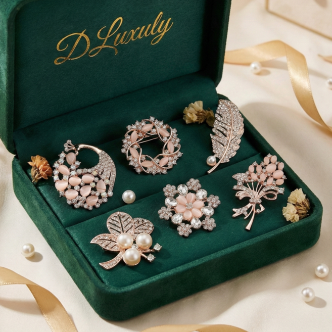 디.럭셔리 고급 여성 브로치 핀 6종