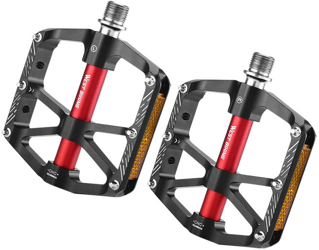 시그니처베이지 웨스트바이킹 자전거 프리미엄 3베어링 페달 평페달 YPZ102, A형 블랙, 1개