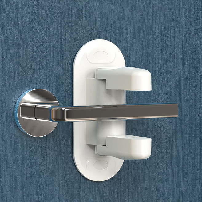 문손잡이 안전 잠금장치, 1개, 화이트