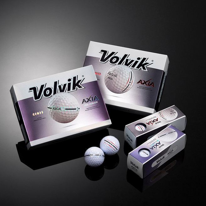 [정품] 25년형 볼빅 엑시아 3피스 화이트 골프공 12구 세트 홀인원 모임 무료 인쇄 포장 선물, 엑시아 홀로그램 12구세트
