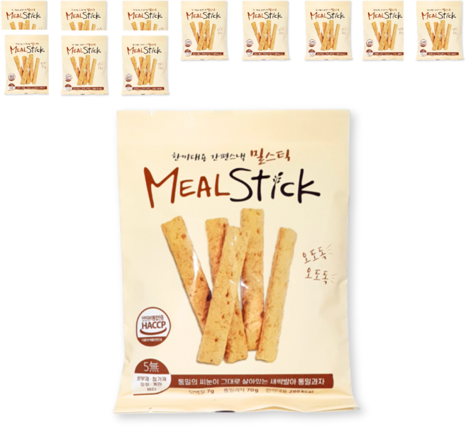 밀스틱 발아통밀과자, 70g, 12개