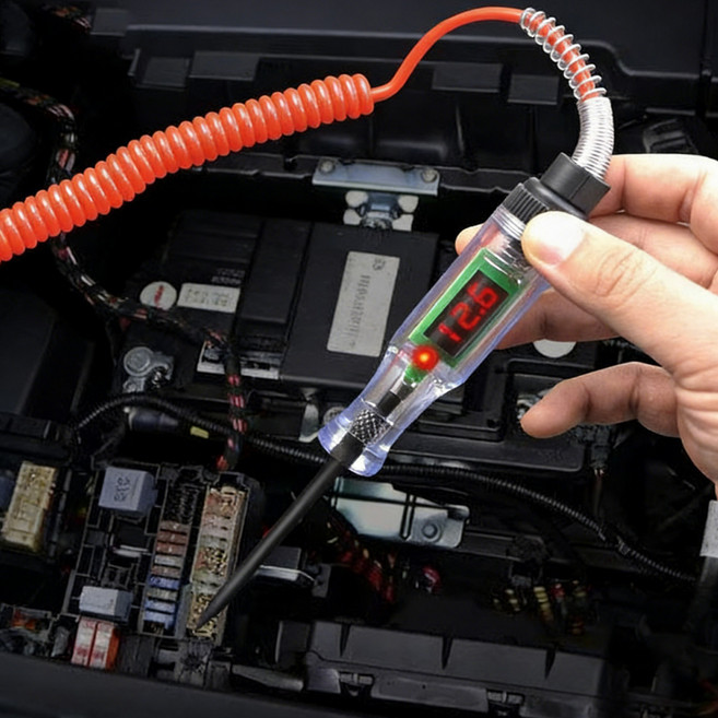 3-48V 와이드전압 디지털 자동차 검전기 1.8m스프링선, 1개