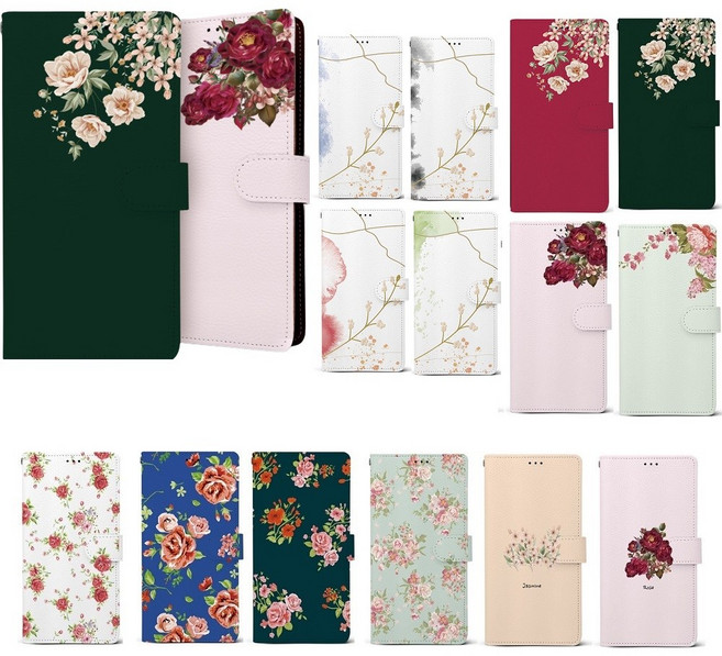 갤럭시 S25울트라 케이스 S938 가죽 아름다운 꽃채화 (디자인) 카드 수납 포켓 슬림 자석 지갑 커버
