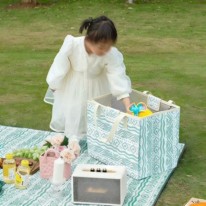 두꺼운 방수 접이식 수납형 피크닉 매트, 그레이