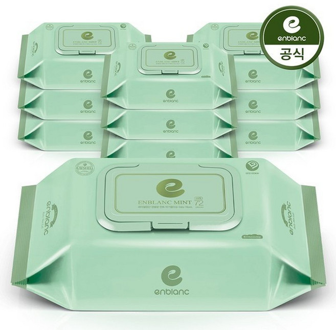 아기물티슈 세이프 민트 캡형 72매X10팩 NMC10, 58g, 72매, 10박스