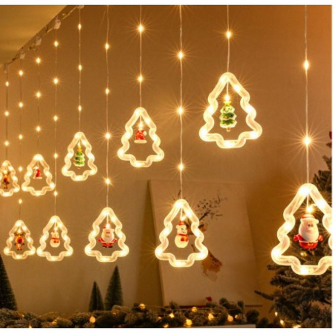 파인굿즈 크리스마스 줄조명 usb +리모컨 가랜드조명 벽트리, 웜화이트usb가랜드(리모컨포함)-트리, 1개