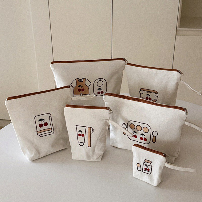 시월에인절 어린이집 준비물 방수 유치원 파우치, 체리