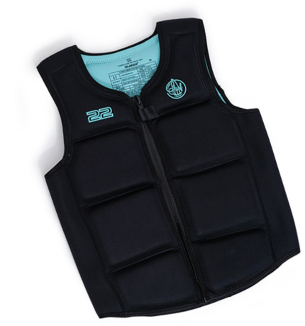 SUB22 네오프렌 슬림 구명조끼 부력보조복 라이프자켓, 블랙