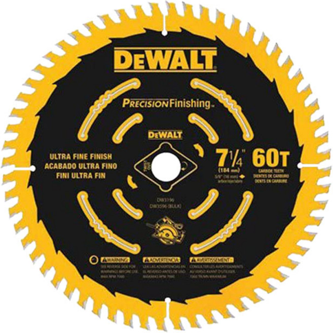 디월트 DW3196 목공용 원형톱날 184mm 60T, 1개