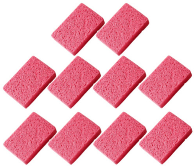 더쏠 다용도 해면 수세미, 로즈핑크, 1세트, 10개