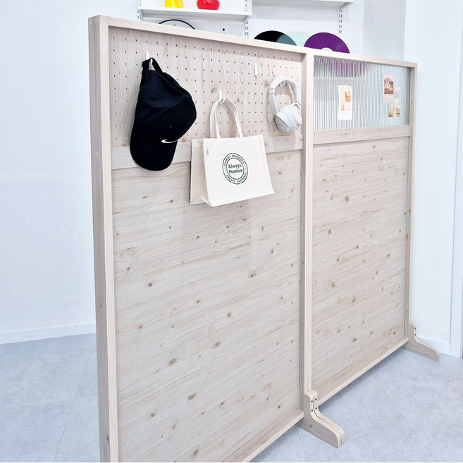 카미코코 공간분리 가벽 가림막 스탠드 타공판 펀칭 파티션 835x1500, 워시