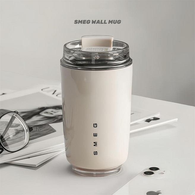 스메그 텀블러 밀크화이트SMEG WALL MUG 커피 320ML, 2개, 밀크화이트320ml