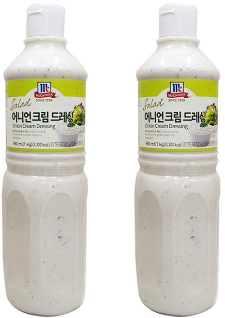 코스트코 맥코믹 어니언 크림 드레싱 1kg * 2 /마요네즈 소스 (아이스박스+아이스팩 포함), 2개