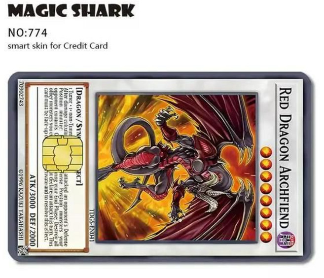 유희왕 삼환신 푸른눈의 백룡 교통 체크 은행 기후동행 카드 스티커 굿즈, L