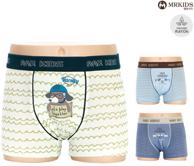 엠알키즈 행복한쇼핑몰 남아용 럭키도기 드로즈 3종 세트