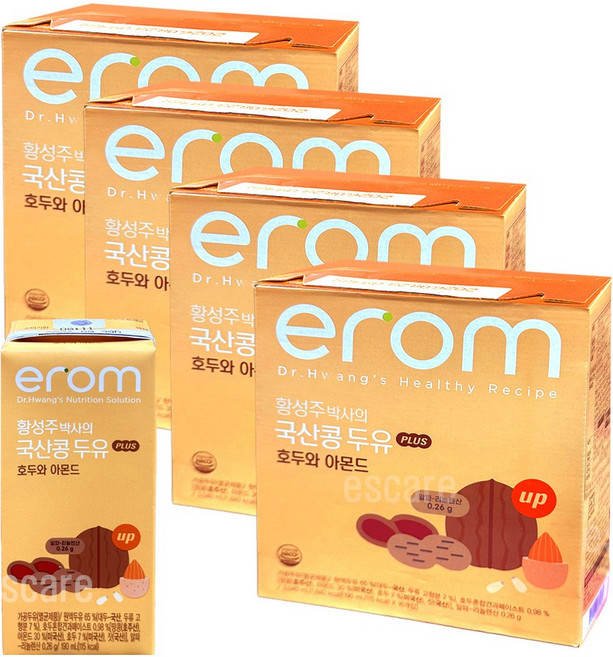 이롬 황성주박사 국산콩 호두 아몬드 플러스, 190ml, 64개