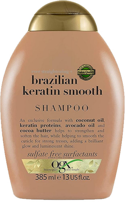 【ogx】專業洗髮乳-巴西角蛋白(13oz/385ml), 1個, 385ml