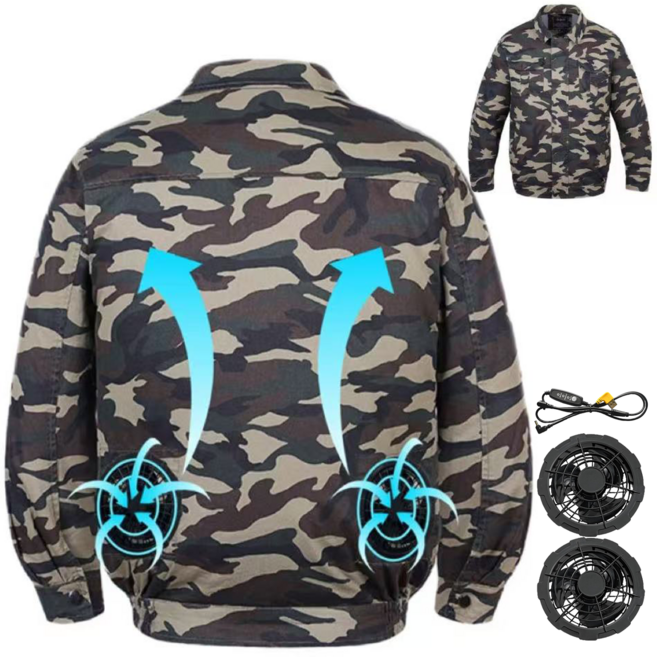 [KC인증] 아이스 에어컨조끼 냉각 선풍기조끼 쿨 냉풍조끼 여름작업복 얼음조끼 등산 현장작업 USB 선풍기 KTF-6