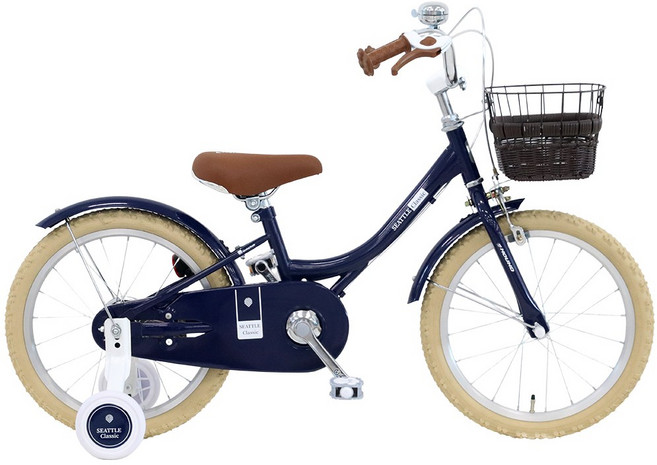삼천리자전거 하운드 시애틀 클래식 아동용 키즈 네발 자전거 5세 6세 7세 여아 남아 선물, 18인치, 미조립박스, 다크블루, 1개, 123cm