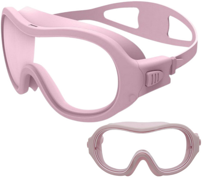 미니엘 어린이 물안경 아동 초등 와이드 수경 포카, 베이비핑크, 1개