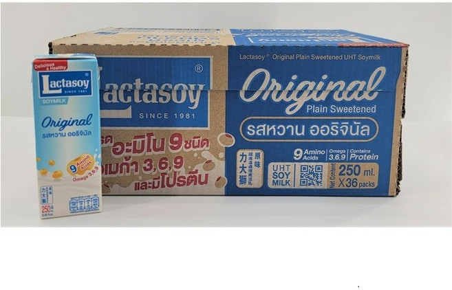 태국음료 락타소이 두유 소이빈 밀크 박스 250ML X 36EA, 36개
