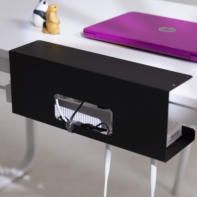 파워존 무타공 멀티탭 거치대 특대형 화이트 그레이 베이지 그린, 1개