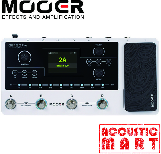 Mooer 무어 GE150 PRO 기타 베이스 입문용 이펙터 멀티이펙터 멀티이펙트 프로세서 GE-150 PRO, 1개