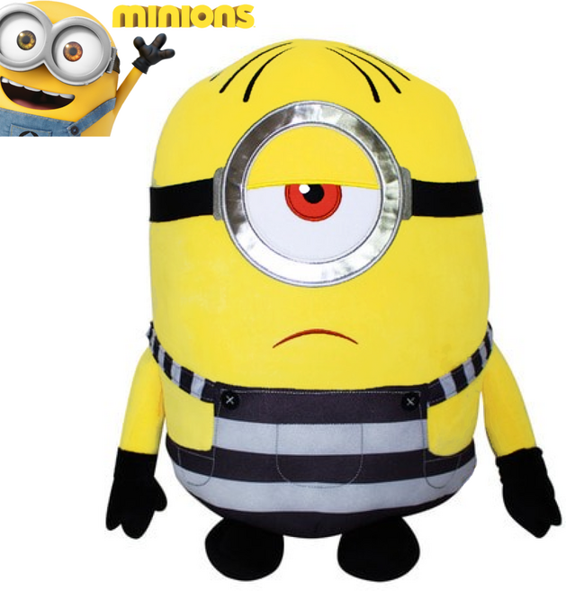 죄수복 입은 귀여운 미니언즈 봉제 인형, 1개, 혼합색상, 25cm