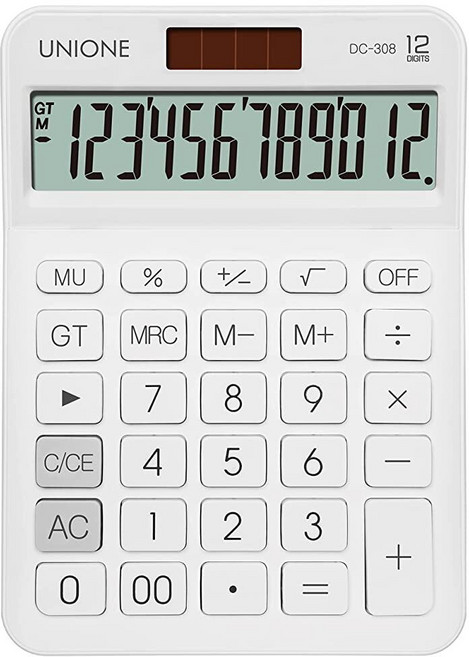 UNIONE 데스크톱 (10.9 x 17.8cm(4.3 7인치)) 공학용 계산기 2줄 디스플레이 12자리 LCD 중고등학생 대학 학교 용품용 기본 메모리.