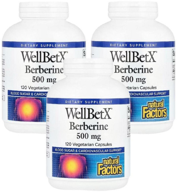 내추럴팩터스 웰벳엑스 베르베린 500mg Berberine 매자나무 열매 120정 3개