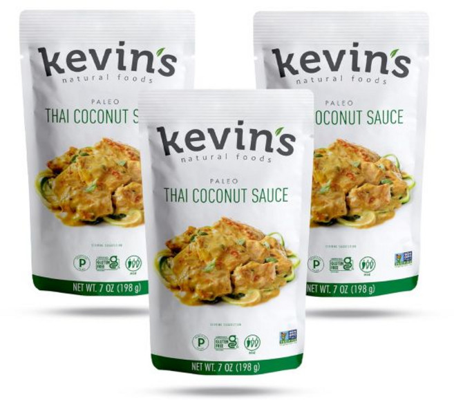 Kevin's Natural Foods 디핑 소스 케빈스 내추럴 푸드스 팔레오 심머 다양팩 볶음용 글루텐 프리 없음 비변형식품 3개입 티카태국 코코넛레몬그라스 바질