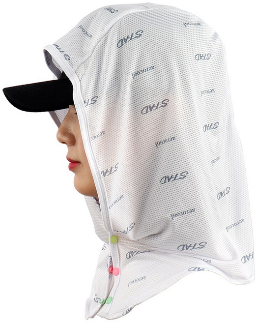 스타드 후드형 얼굴 햇빛가리개, 흰색, 1개