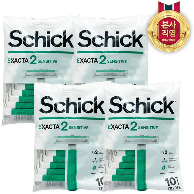 이그젝타2 센서티브 일회용 면도기 10입 x 4개, 10