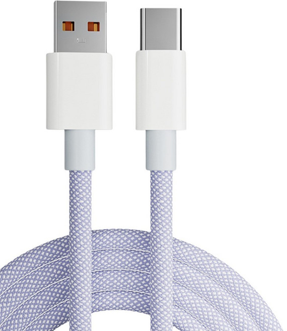 JS購物 PD20W加粗尼龍編織快充線 (適用iPhone/安卓/平板 100cm), Usb-Typec 紫色, 1個, 100cm