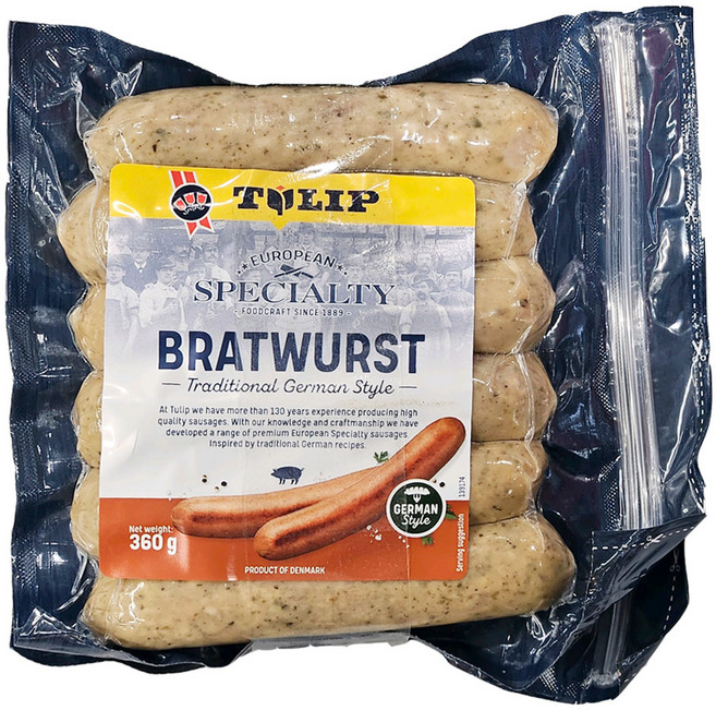 TULIP 튤립 무첨가 브랏 부어스트, 2개, 360g