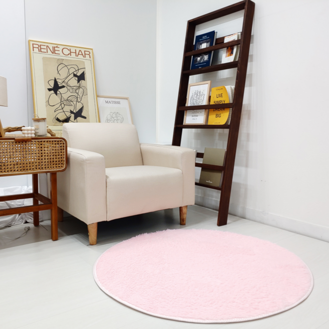 프로젝트무니 미끄럼방지 원형 카페트 러그