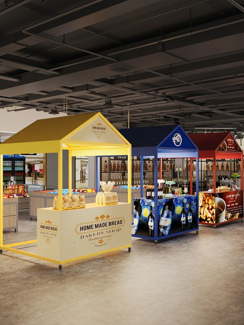 야외 이동식 가판대 행사용 접이식 진열대 시장 푸드트럭 노점 매대 세트, 1개, 맞춤형 색상과 크기의 로고 제작 가능